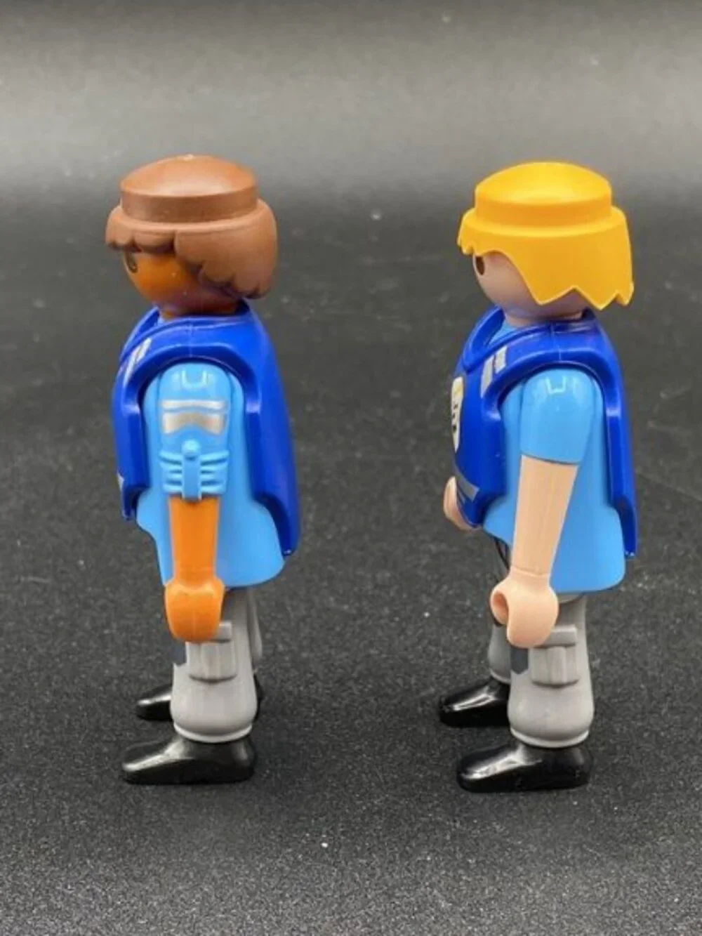 Playmobil LOT 2 Figure Police Toys Blonde & Brunette Men 1 Gun Holster